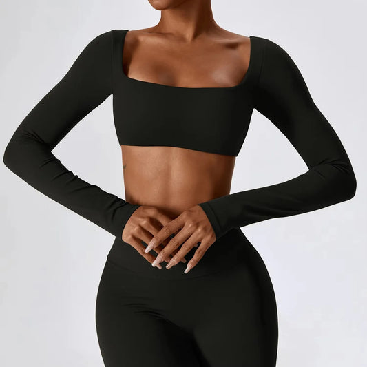 Yasmin crop top långärmad